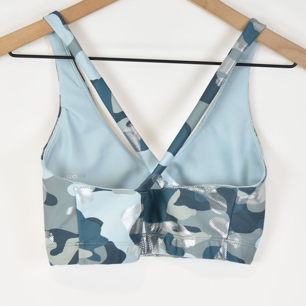 Carbon38 Metallic Camo Cross Back Sports Bra, Xs - image 2